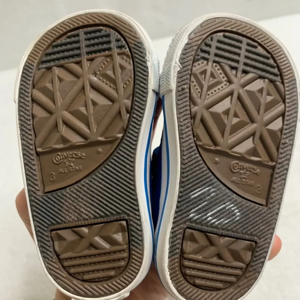 Converse Baby Infant Chuck Taylor All Star Easy On Boy Girl Sz 3 Hook Loop Blue